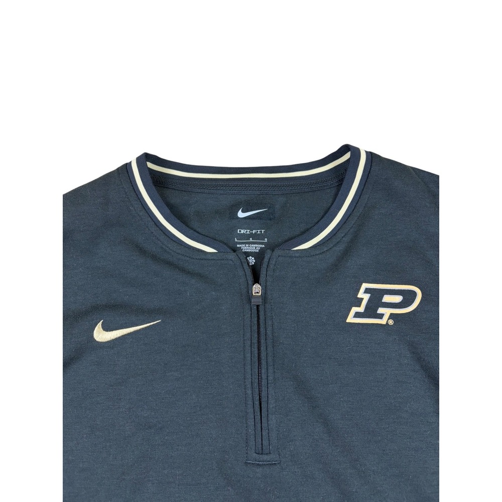 Nike Purdue Boilermakers Womens Dri-FIT Quarter Zip Pullover Black Large NCAA